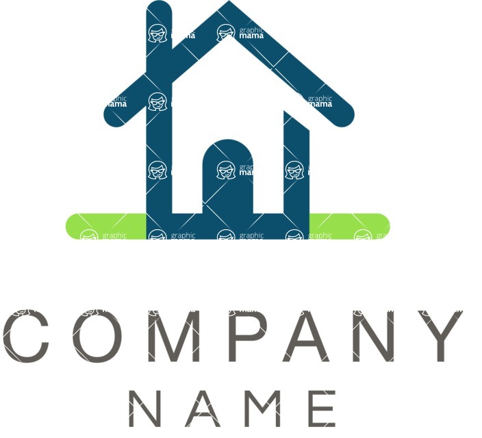 Business Logo Templates - vector graphics in a pack from GraphicMama - Simple Style Real Estate Company Logo Design with a House